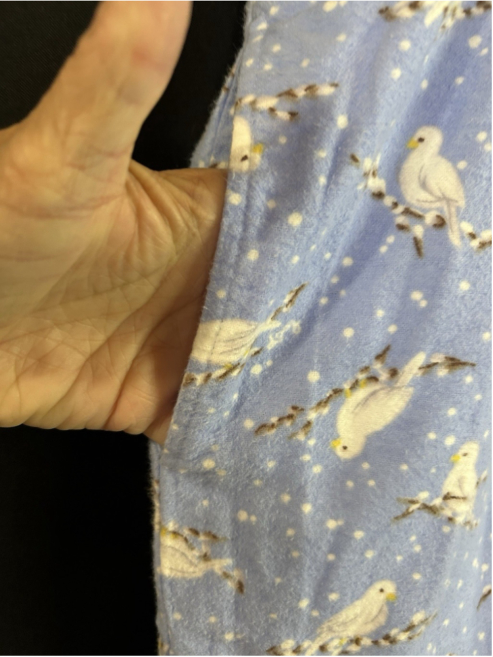 Lanz Salzburg Pajamas Cottagecore Serene Dove Flannel Blue White 2 Pc XS Size 4 - Picture 15 of 15
